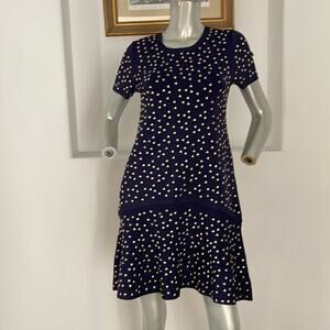 Micheal Micheal Kors Short Sleeve Heart Studded Mini Navy Dress Size M